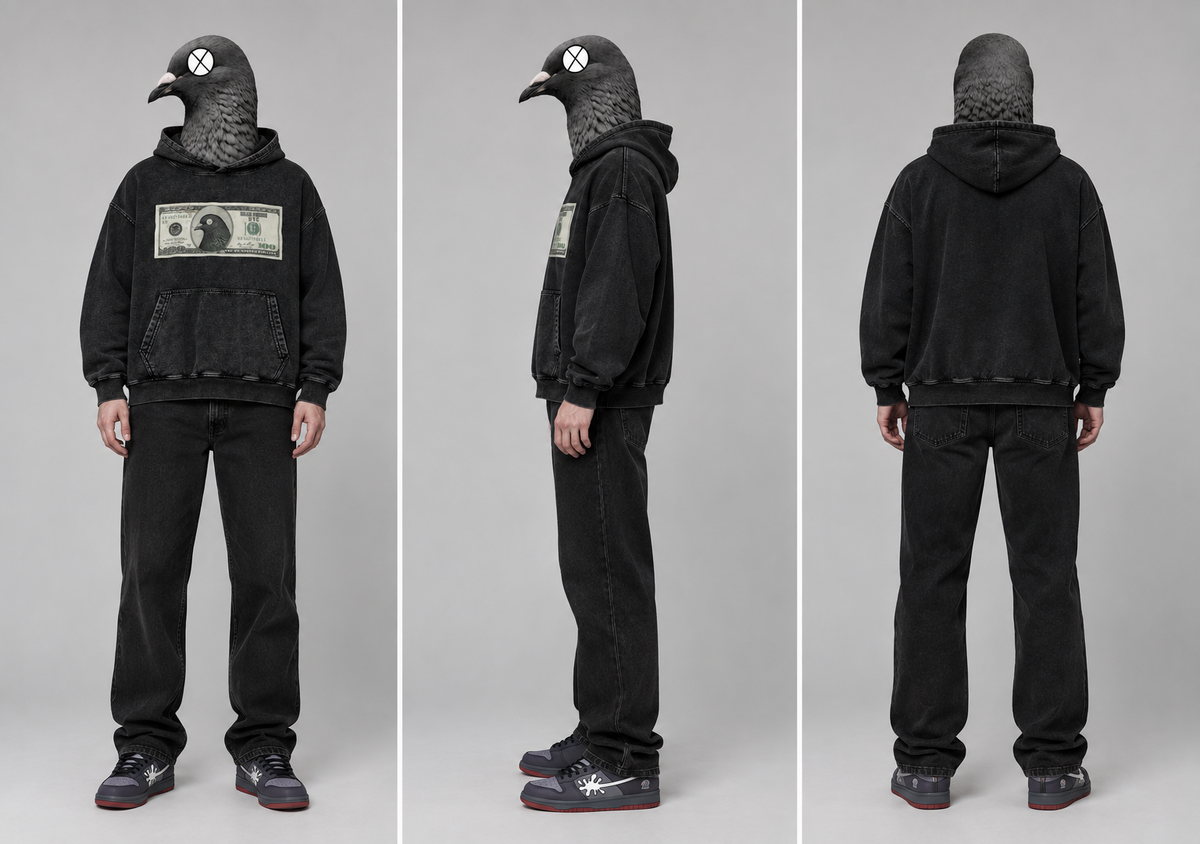 DP Dollar Note Acid Washed Hoodie (Preorder)